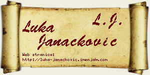 Luka Janaćković vizit kartica